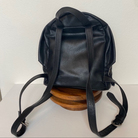 Mini Black Vegan Leather Backpack Purse – Soft Pebbled Faux Leather - Picture 6 of 8